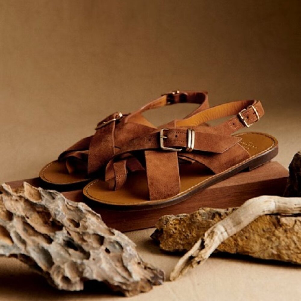Sezane Judith Low Sandals - Hazelnut